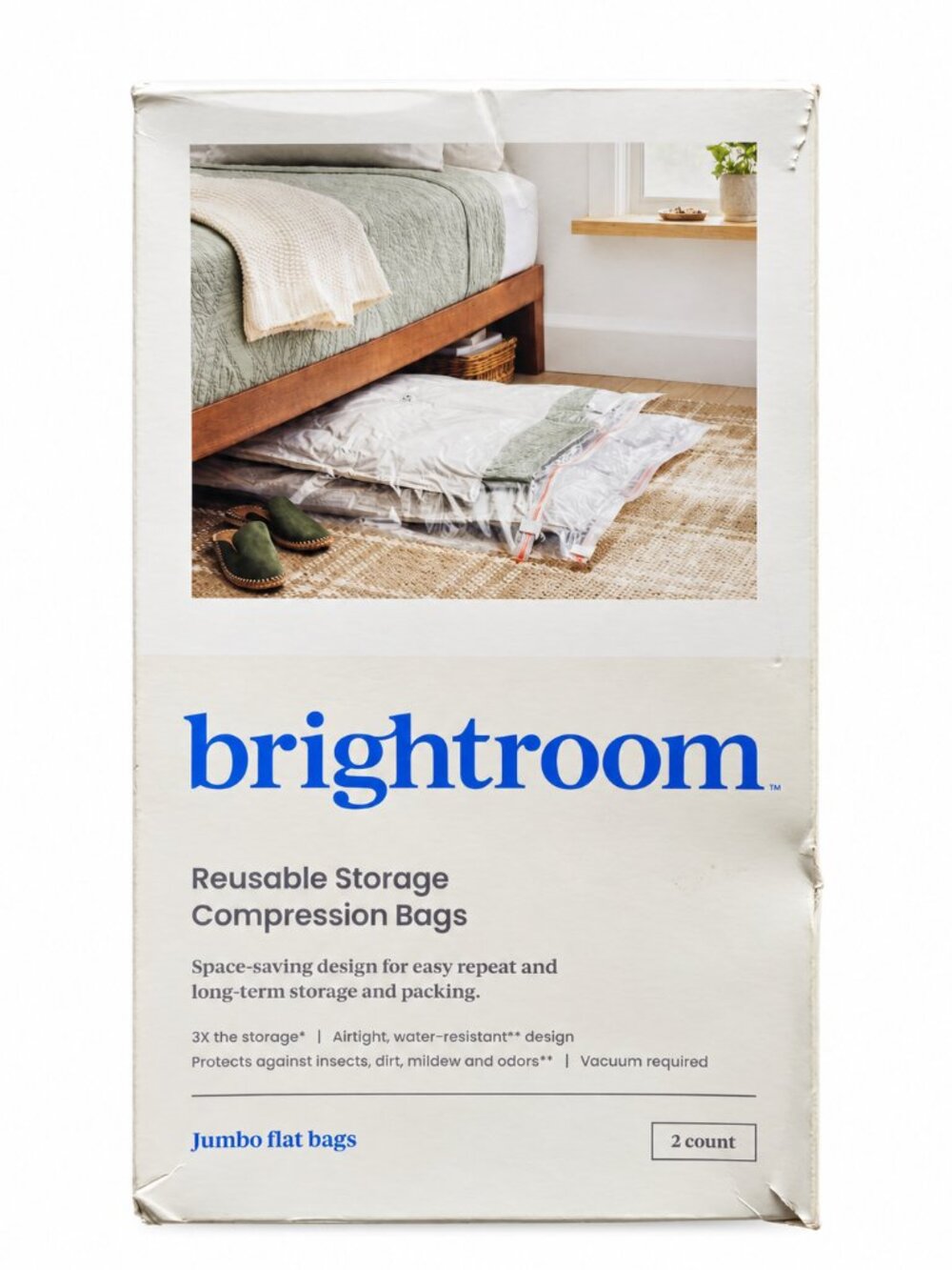 Brightroom Reusable Storage Compression Bags Jumbo 2 Count Vacuum Bags